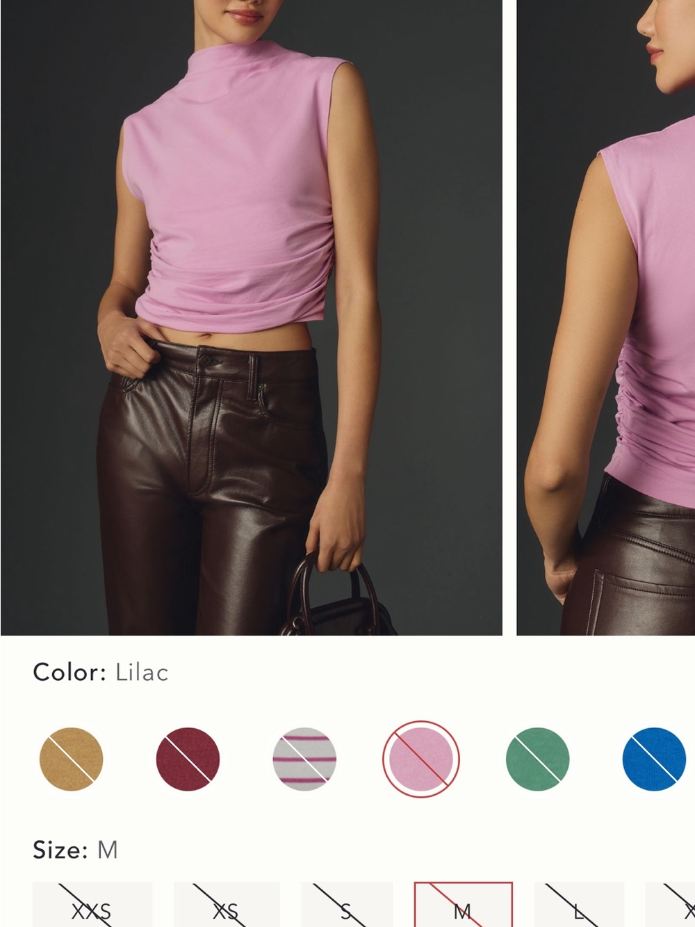 Maeve Lilac Mock Neck Sleeveless Tank